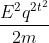 \frac{E^{2}q^{^{2}t^{2}}}{2m}